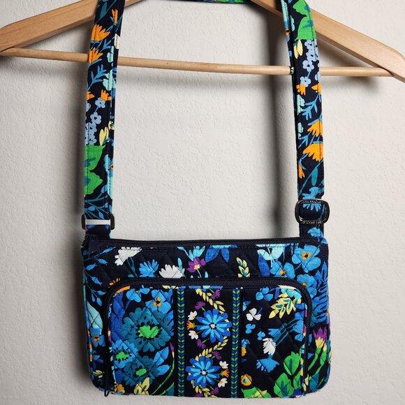 Vera Bradley Handbags - Vera Bradley blue floral pattern crossbody bag